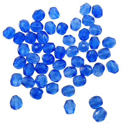 bead firepolished 4mm Blue/Blue (50pcs) Czech - c199