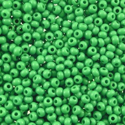 seed beads N10 Medium Green (25g) Czech - j434