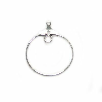 circle drop 2cm silver plated - f1955