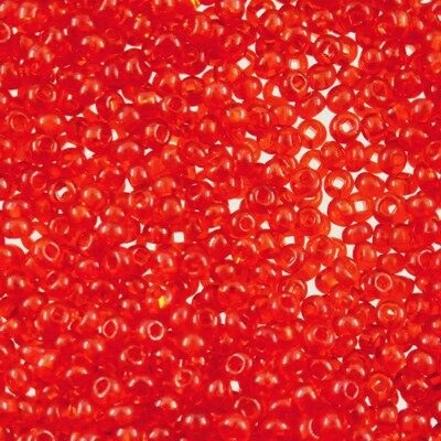 seed beads N9 light Red transp. (25g) Czech - j558