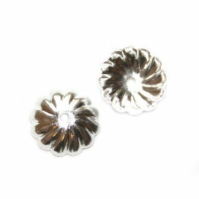 spiral cap 9 mm silver plated - f2063