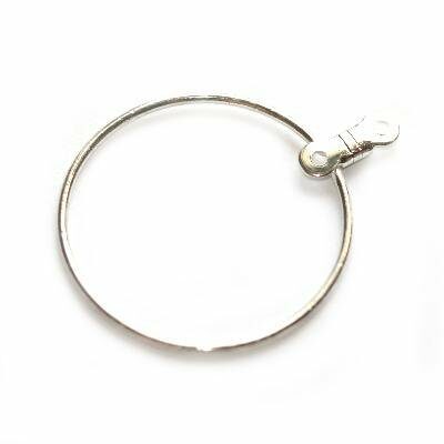 circle drop 2.5cm silver plated - f2499