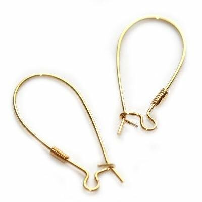 giant ear wire 3 cm gold plated - f2521
