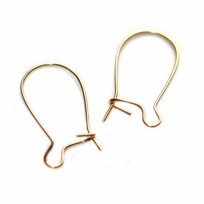 small ear wire 14mm gold plated - f2543