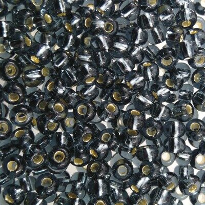 seed beads N6 Black Diamond silver lined (25g) Czech - j633