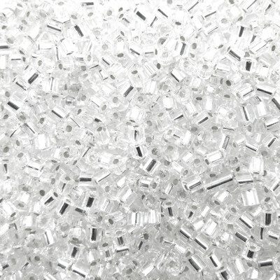 seed beads N10 Crystal silver lined (25g) 2-cut Czech - j653