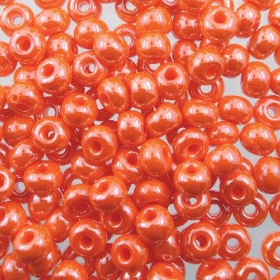 seed beads N4 Orange lustered (25g) Czech - j670