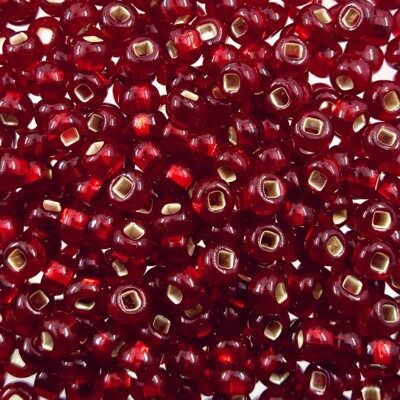 seed beads N6 Siam Ruby silver lined [] (25g) Czech - j682