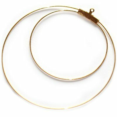 double circle drop 6.3cm gold plated - f3048