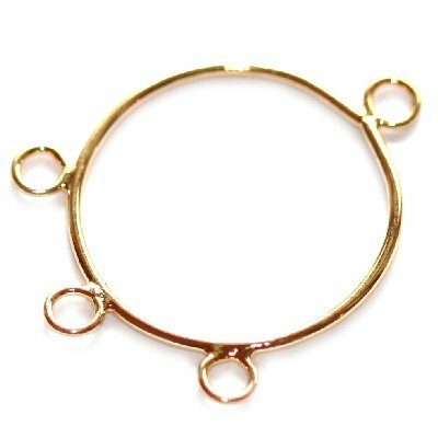 circle drop with loops 2.2 cm gold plated - f3060