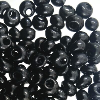 seed beads N2  black eccentric (25g) Czech - j694