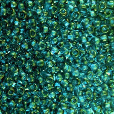seed beads N9 Teal Green transp. [] (25g) Czech - j697