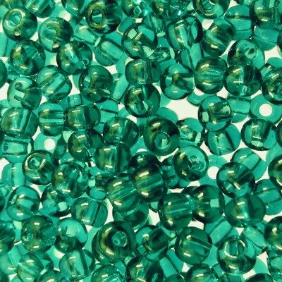 seed beads N5 Teal Green transp. (25g) Czech - j122