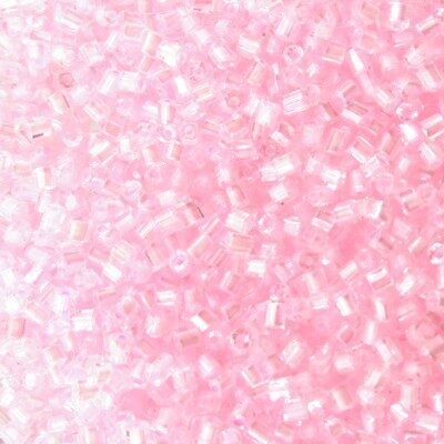seed beads N12 Light Pink metallic lustered 2-cut (25g) Czech - j186