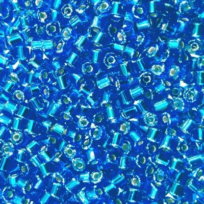 seed beads N9 dark Blue silver lined  2-cut (25g) Czech - j191