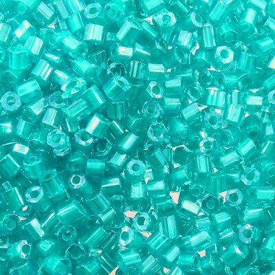 seed beads N9 Blue Lined Aquamarine Sfinx 2-cut (25g) Czech - j196