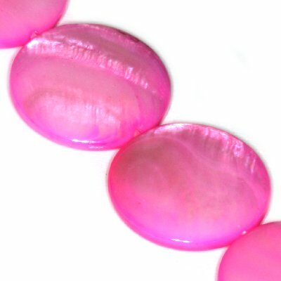 mother of pearl disc 20mm fuchsia - f4351