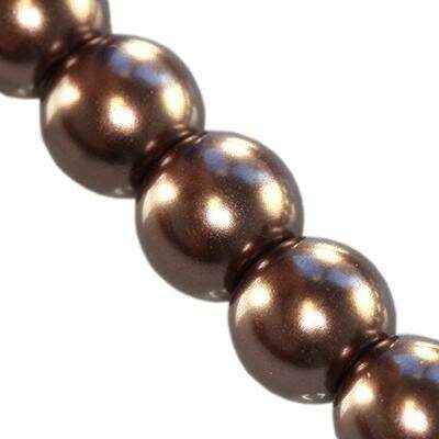 glass pearls brown 6mm (20pcs) - f5100