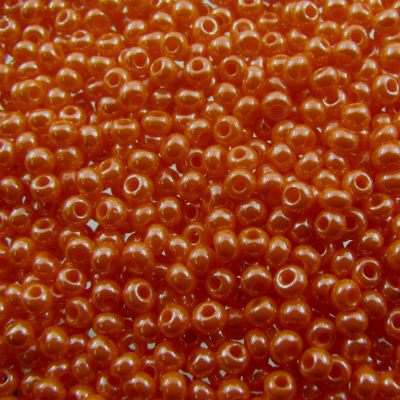 seed beads N9 Orange lustered (25g) Czech - j926