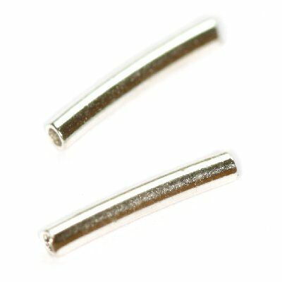 tubes curved 10mm silver plated (10pcs) - f6386