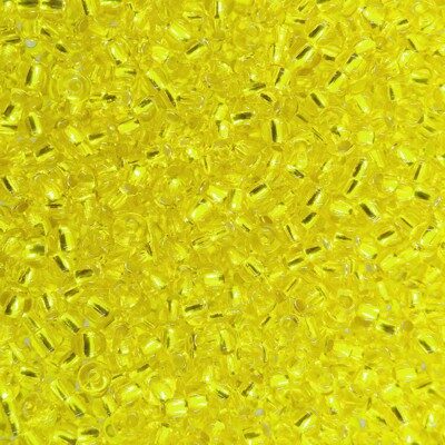 seed beads N9 Yellow silver lined (25g) Czech - j078