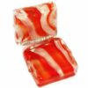 lampwork twister square red 20 mm - f6957