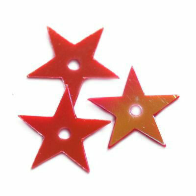 sequins stars 13mm red cream-rainbow (10g; ~500pcs) - f7130