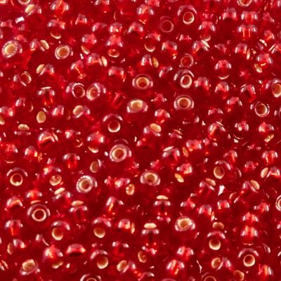 seed beads N9 Siam Ruby silver lined (25g) Czech - j1129