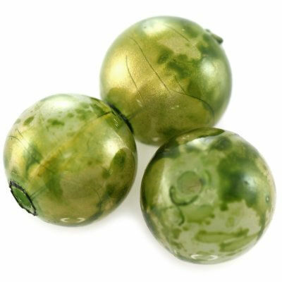 round plastic marble green 12mm (10pcs) - f7776