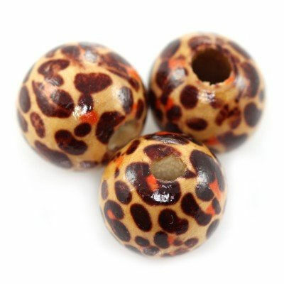 round wooden beads jaguar 12mm (10pcs) - f7860