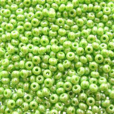 seed beads N9 Pale Green lustered (25g) Czech - j1211