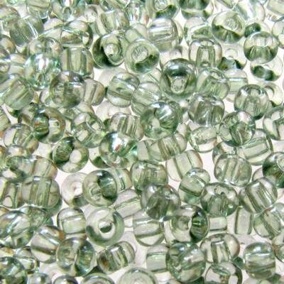 seed beads N6 Greyish Green transparent (25g) Czech - j1194