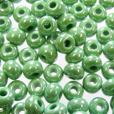 seed beads N3 Light Green Rainbow transparent (25g) Czech - j1200