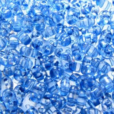 seed beads TWIN 2.5x5mm Blue Sol-gel dyed (25g) Czech - j2066