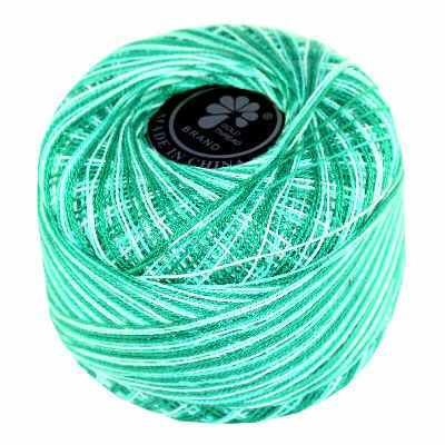 cotton thread 300m tuquoise/white - f11824