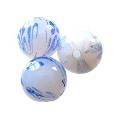 (Latviski) pērle apaļa 18mm akrila (10gab) zila