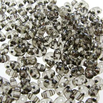 seed beads TWIN 2.5x5mm Gray solgel dyed (25g) Czech - j2068