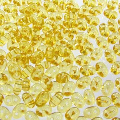 seed beads TWIN 2.5x5mm Sun Yellow solgel dyed (25g) Czech - j2070