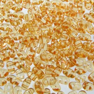 seed beads TWIN 2.5x5mm Yellow solgel dyed (25g) Czech - j2071