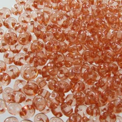 seed beads TWIN 2.5x5mm Dark Orange solgel dyed (25g) Czech - j2072
