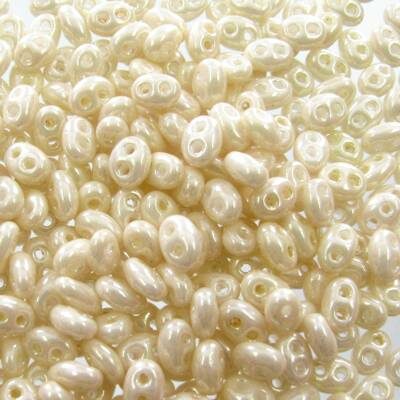 seed beads TWIN 2.5x5mm Cream Shell (25g) Czech - j2074