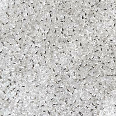 seed beads N12 Crystal silver lined (25g) Czech - j1283