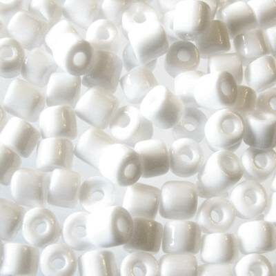 seed beads pipes 5mm Chalk White (25g) Czech - j1261