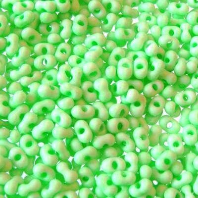 seed beads two-piece 2x4mm Neon Green matt (25g) Czech - j1247