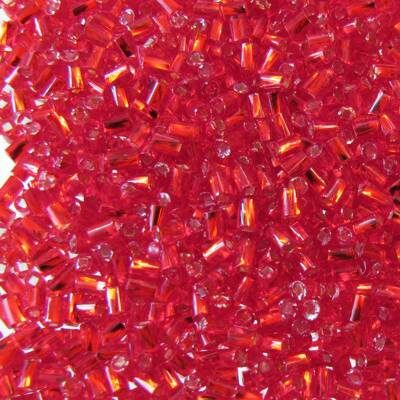 bugles 3mm light Siam Ruby supertwisted silver lined (25g) Czech - j1243