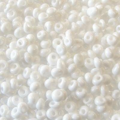 seed beads N8 Chalk White eccentric (25g) Czech - j1304
