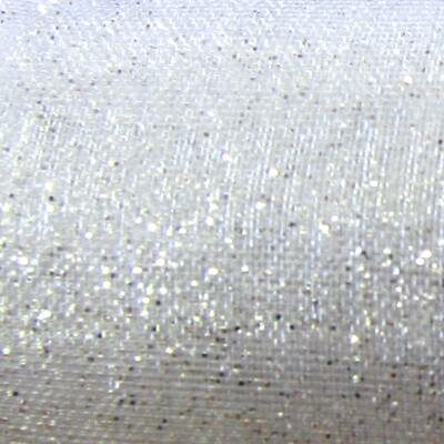 organza 16cm with glitter (1 meter) white - sorg16-008