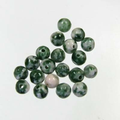bead round 4mm Green Spot Stone (20pcs) - k574