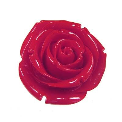 flower 35x20mm polymer red 1-hole - s10269