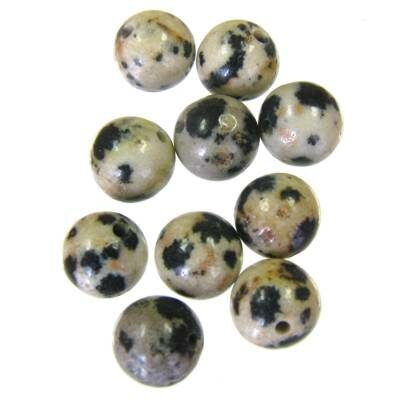 (Latviski) pērle apaļa 6mm Dalmatian (10gab)